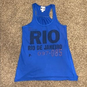 Palmercash Blue Racer Back Size S Rio Tank Top